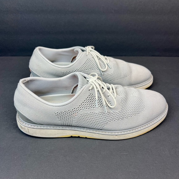 "SWIMS" Mens Barry Oxford Light Gray/Faded Lemon Mesh Dress Lace Up Size 11 - Picture 1 of 12